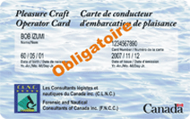 Carte de conducteur d'embarcation de plaisance